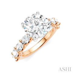 ASHI Round Shape Semi-Mount Diamond Engagement Ring 196ACPPFHPW-SM-RD3