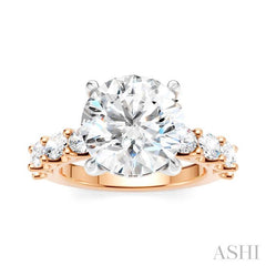 ASHI Round Shape Semi-Mount Diamond Engagement Ring 196ACPPFHPW-SM-RD4