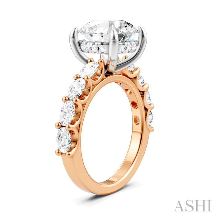 ASHI Round Shape Semi-Mount Diamond Engagement Ring 196ACPPFHPW-SM-RD4