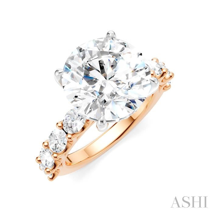 ASHI Round Shape Semi-Mount Diamond Engagement Ring 196ACPPFHPW-SM-RD5