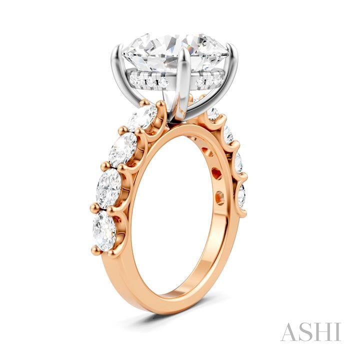 ASHI Round Shape Semi-Mount Diamond Engagement Ring 196ACPPFHPW-SM-RD5