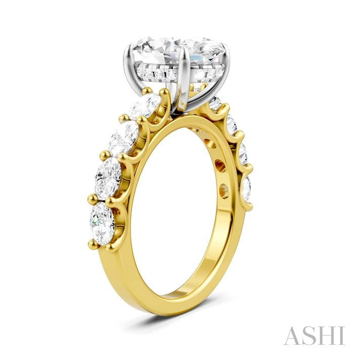 ASHI Oval Shape Semi-Mount Diamond Engagement Ring 196ACPPFHYW-SM-OV3