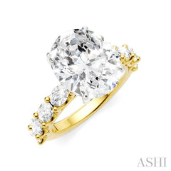 ASHI Oval Shape Semi-Mount Diamond Engagement Ring 196ACPPFHYW-SM-OV5