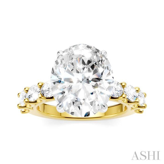ASHI Oval Shape Semi-Mount Diamond Engagement Ring 196ACPPFHYW-SM-OV5