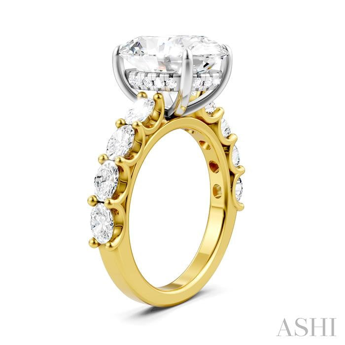 ASHI Oval Shape Semi-Mount Diamond Engagement Ring 196ACPPFHYW-SM-OV5