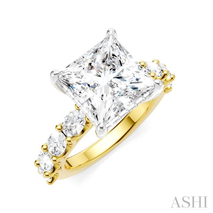 ASHI Princess Shape Semi-Mount Diamond Engagement Ring 196ACPPFHYW-SM-PN4