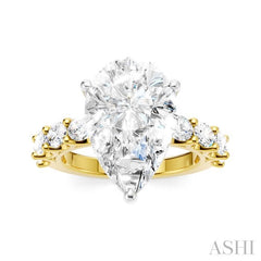 ASHI Pear Shape Semi-Mount Diamond Engagement Ring 196ACPPFHYW-SM-PR5