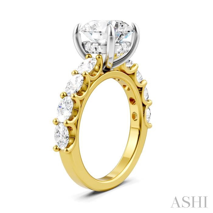 ASHI Round Shape Semi-Mount Diamond Engagement Ring 196ACPPFHYW-SM-RD3