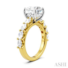 ASHI Round Shape Semi-Mount Diamond Engagement Ring 196ACPPFHYW-SM-RD3