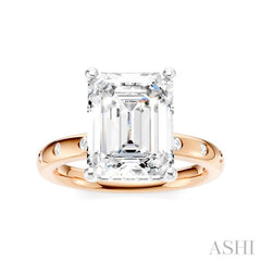 ASHI Emerald Shape Semi-Mount Diamond Engagement Ring 196B7PPFHPW-SM-EM3