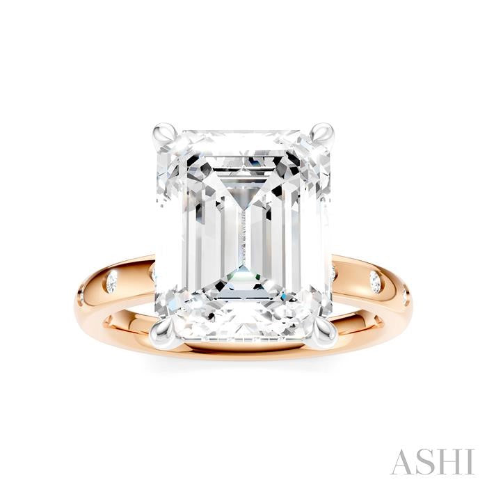 ASHI Emerald Shape Semi-Mount Diamond Engagement Ring 196B7PPFHPW-SM-EM4