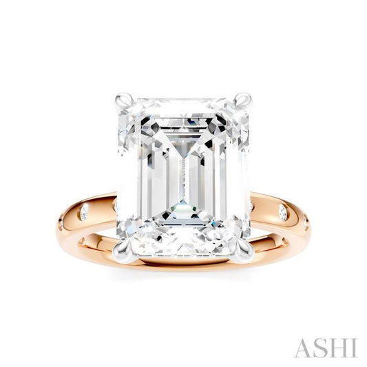 ASHI Emerald Shape Semi-Mount Diamond Engagement Ring 196B7PPFHPW-SM-EM4