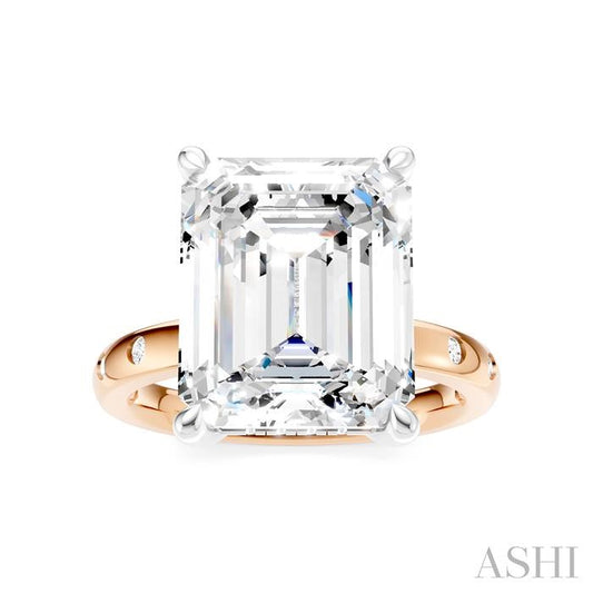 ASHI Emerald Shape Semi-Mount Diamond Engagement Ring 196B7PPFHPW-SM-EM5