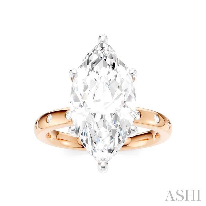 ASHI Marquise Shape Semi-Mount Diamond Engagement Ring 196B7PPFHPW-SM-MQ4