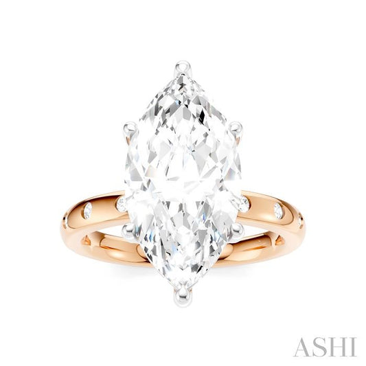 ASHI Marquise Shape Semi-Mount Diamond Engagement Ring 196B7PPFHPW-SM-MQ4