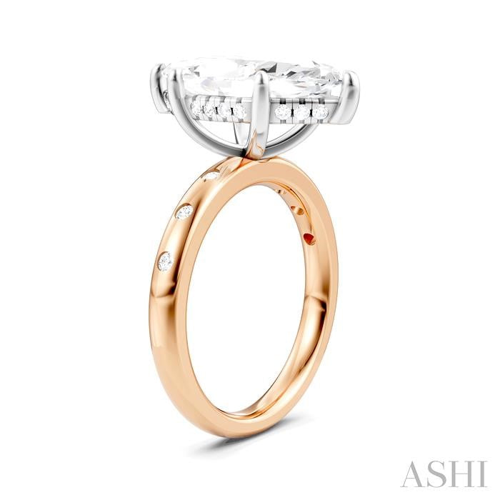 ASHI Marquise Shape Semi-Mount Diamond Engagement Ring 196B7PPFHPW-SM-MQ4