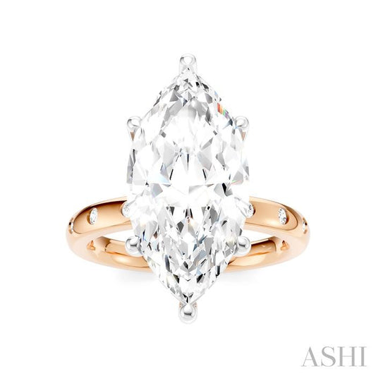 ASHI Marquise Shape Semi-Mount Diamond Engagement Ring 196B7PPFHPW-SM-MQ5