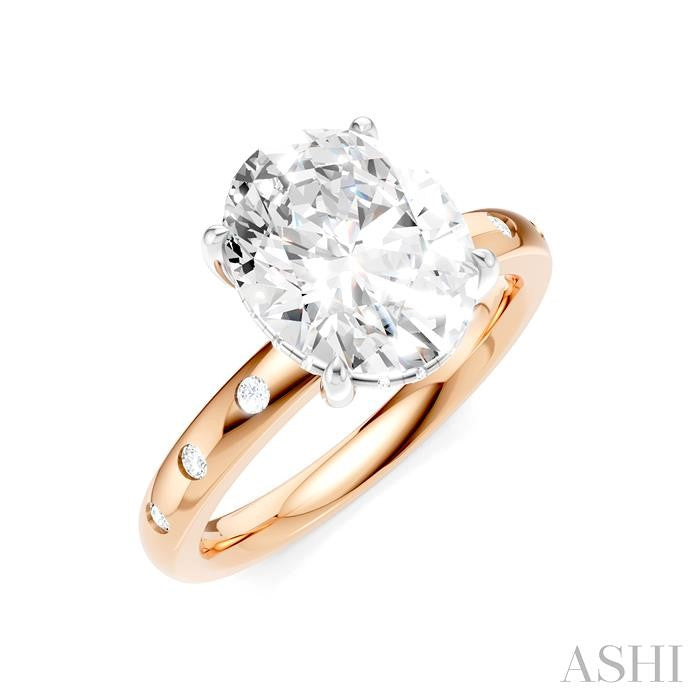 ASHI Oval Shape Semi-Mount Diamond Engagement Ring 196B7PPFHPW-SM-OV3
