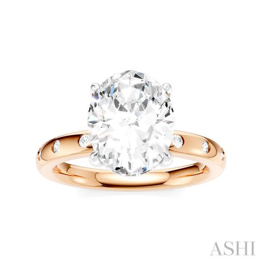 ASHI Oval Shape Semi-Mount Diamond Engagement Ring 196B7PPFHPW-SM-OV3