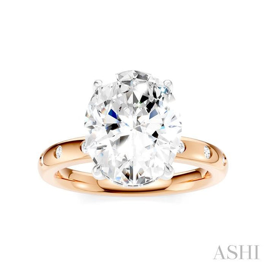 ASHI Oval Shape Semi-Mount Diamond Engagement Ring 196B7PPFHPW-SM-OV4