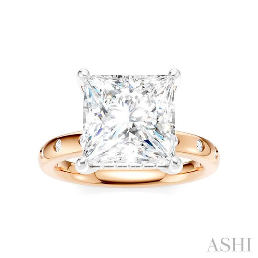 ASHI Princess Shape Semi-Mount Diamond Engagement Ring 196B7PPFHPW-SM-PN4