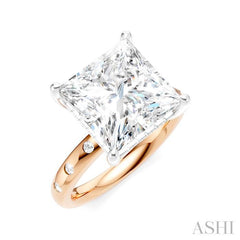 ASHI Princess Shape Semi-Mount Diamond Engagement Ring 196B7PPFHPW-SM-PN5
