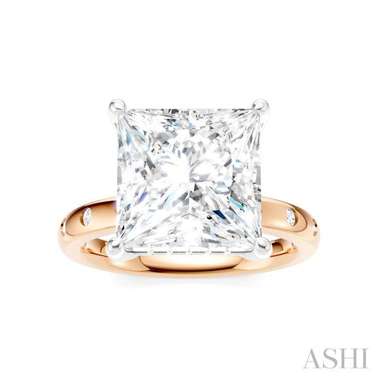 ASHI Princess Shape Semi-Mount Diamond Engagement Ring 196B7PPFHPW-SM-PN5