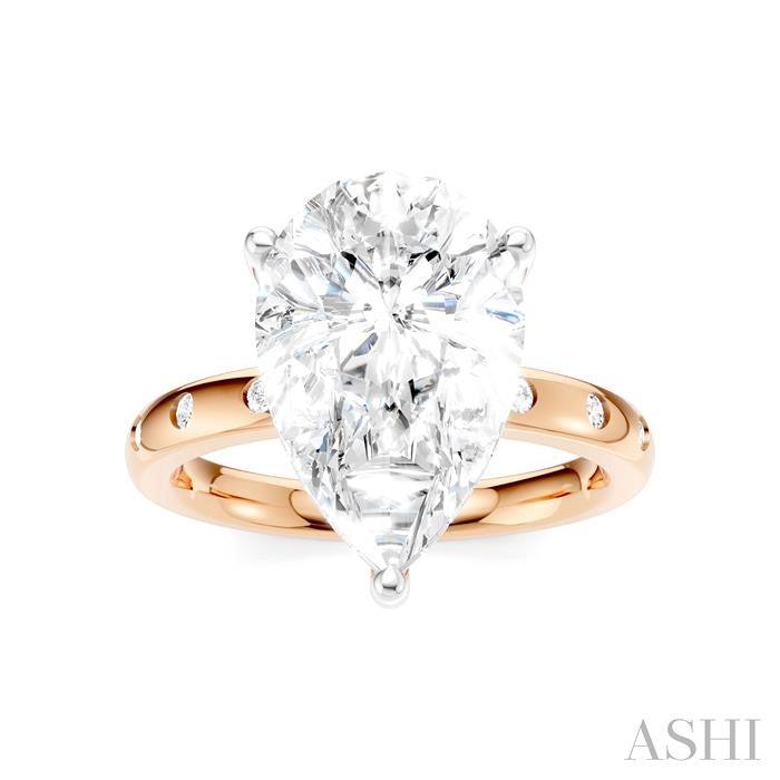 ASHI Pear Shape Semi-Mount Diamond Engagement Ring 196B7PPFHPW-SM-PR4