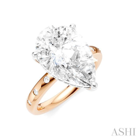 ASHI Pear Shape Semi-Mount Diamond Engagement Ring 196B7PPFHPW-SM-PR5