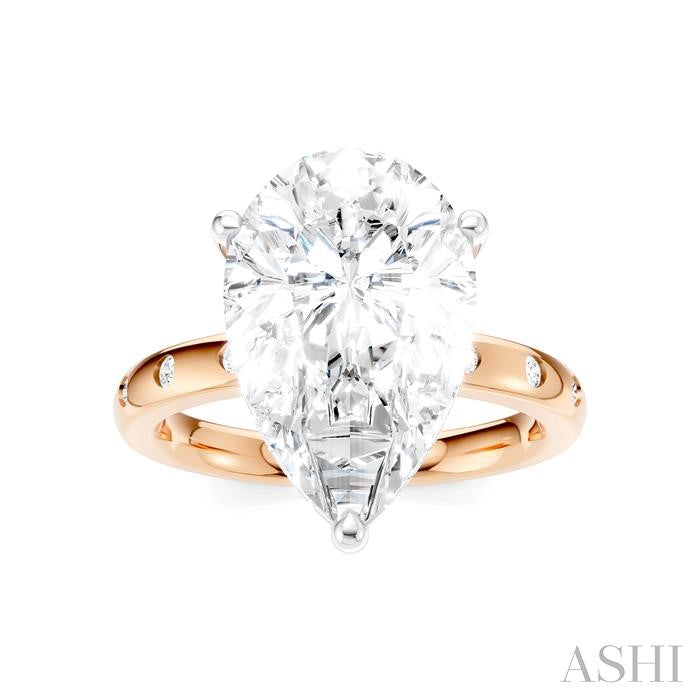 ASHI Pear Shape Semi-Mount Diamond Engagement Ring 196B7PPFHPW-SM-PR5