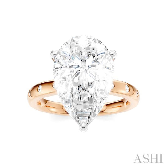ASHI Pear Shape Semi-Mount Diamond Engagement Ring 196B7PPFHPW-SM-PR5