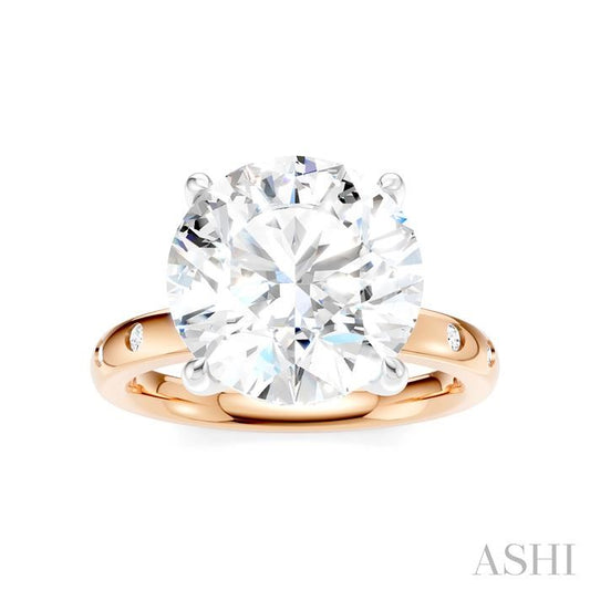 ASHI Round Shape Semi-Mount Diamond Engagement Ring 196B7PPFHPW-SM-RD5