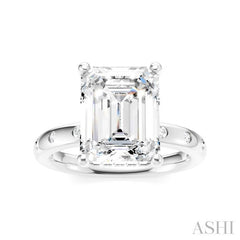 ASHI Emerald Shape Semi-Mount Diamond Engagement Ring 196B7PPFHWG-SM-EM3