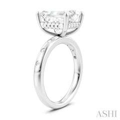 ASHI Emerald Shape Semi-Mount Diamond Engagement Ring 196B7PPFHWG-SM-EM3