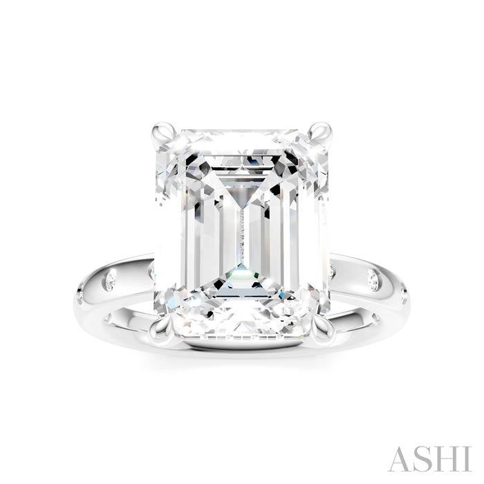 ASHI Emerald Shape Semi-Mount Diamond Engagement Ring 196B7PPFHWG-SM-EM4