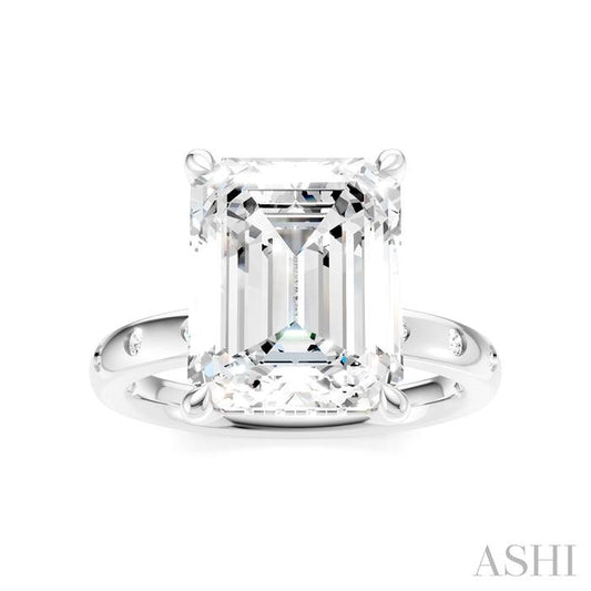ASHI Emerald Shape Semi-Mount Diamond Engagement Ring 196B7PPFHWG-SM-EM4