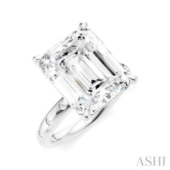ASHI Emerald Shape Semi-Mount Diamond Engagement Ring 196B7PPFHWG-SM-EM5