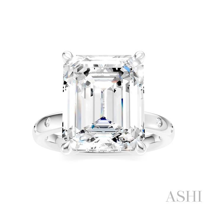 ASHI Emerald Shape Semi-Mount Diamond Engagement Ring 196B7PPFHWG-SM-EM5
