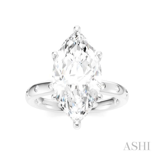 ASHI Marquise Shape Semi-Mount Diamond Engagement Ring 196B7PPFHWG-SM-MQ4
