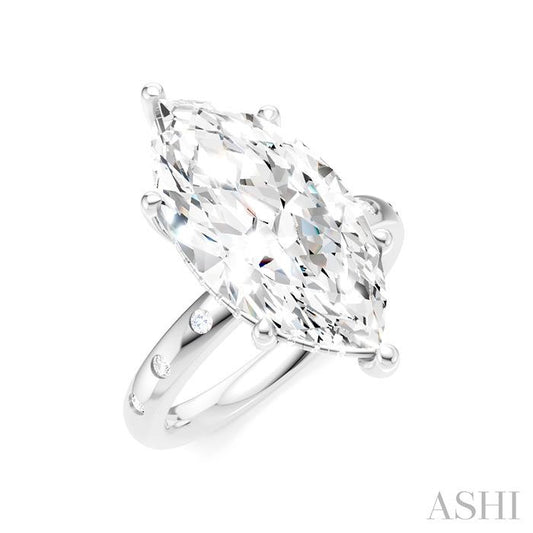 ASHI Marquise Shape Semi-Mount Diamond Engagement Ring 196B7PPFHWG-SM-MQ5