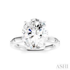 ASHI Oval Shape Semi-Mount Diamond Engagement Ring 196B7PPFHWG-SM-OV4