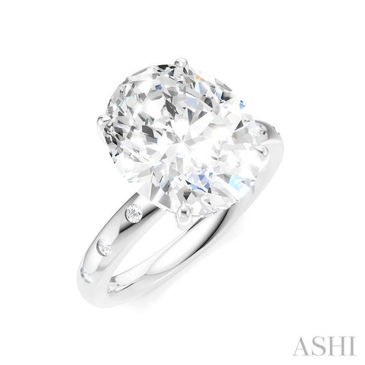 ASHI Oval Shape Semi-Mount Diamond Engagement Ring 196B7PPFHWG-SM-OV5