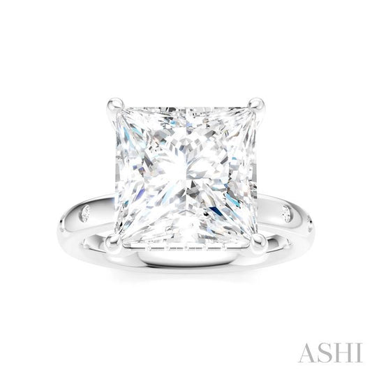 ASHI Princess Shape Semi-Mount Diamond Engagement Ring 196B7PPFHWG-SM-PN5