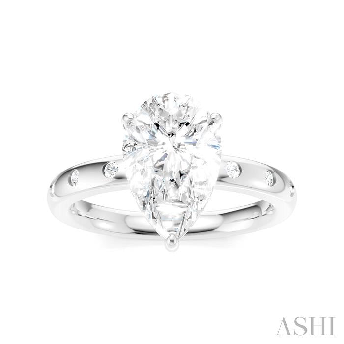 ASHI Pear Shape Semi-Mount Diamond Engagement Ring 196B7PPFHWG-SM-PR2
