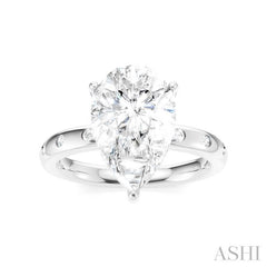 ASHI Pear Shape Semi-Mount Diamond Engagement Ring 196B7PPFHWG-SM-PR3