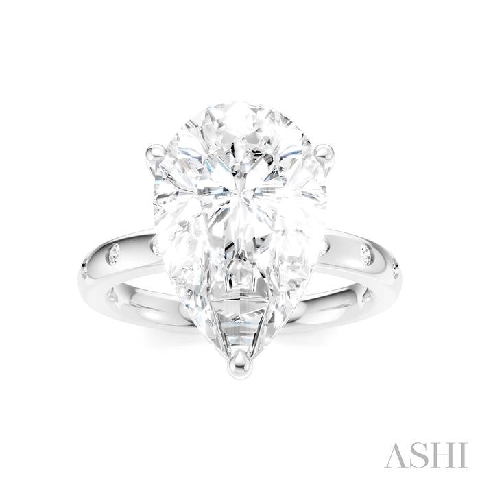 ASHI Pear Shape Semi-Mount Diamond Engagement Ring 196B7PPFHWG-SM-PR5