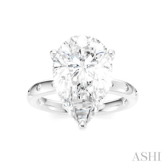 ASHI Pear Shape Semi-Mount Diamond Engagement Ring 196B7PPFHWG-SM-PR5