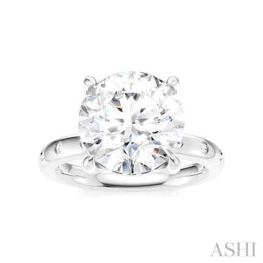 ASHI Round Shape Semi-Mount Diamond Engagement Ring 196B7PPFHWG-SM-RD4