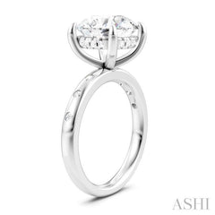 ASHI Round Shape Semi-Mount Diamond Engagement Ring 196B7PPFHWG-SM-RD4