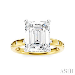 ASHI Emerald Shape Semi-Mount Diamond Engagement Ring 196B7PPFHYW-SM-EM3